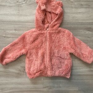 Cozy Pink Fuzzy Hooded Jacket